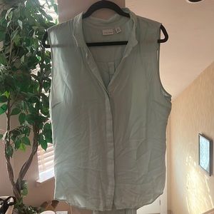 Tribal mint soft sleeveless button collared shirt size XL